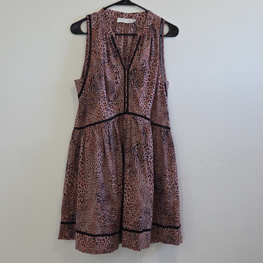 Seafolly Pink and Black Leopard Print Mini Dress - Picture 4 of 9